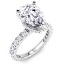 4 Carat Pear Shape Lab Grown Diamond Hidden Halo Engagement Ring In 14K White Gold Image-2