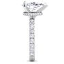 4 Carat Pear Shape Lab Grown Diamond Hidden Halo Engagement Ring In 14K White Gold Image-4
