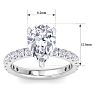 4 Carat Pear Shape Lab Grown Diamond Hidden Halo Engagement Ring In 14K White Gold Image-5