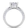 4 Carat Cushion Cut Lab Grown Diamond Curved Engagement Ring In 14K White Gold Image-3