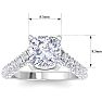 4 Carat Cushion Cut Lab Grown Diamond Curved Engagement Ring In 14K White Gold Image-5
