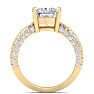 4 Carat Cushion Cut Lab Grown Diamond Curved Engagement Ring In 14K Yellow Gold Image-3