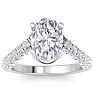 4 Carat Oval Shape Lab Grown Diamond Curved Engagement Ring In 14K White Gold Image-1
