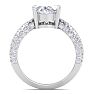 4 Carat Oval Shape Lab Grown Diamond Curved Engagement Ring In 14K White Gold Image-3