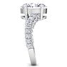 4 Carat Oval Shape Lab Grown Diamond Curved Engagement Ring In 14K White Gold Image-4