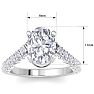 4 Carat Oval Shape Lab Grown Diamond Curved Engagement Ring In 14K White Gold Image-5