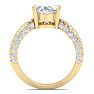 4 Carat Oval Shape Lab Grown Diamond Curved Engagement Ring In 14K Yellow Gold Image-3