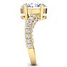 4 Carat Oval Shape Lab Grown Diamond Curved Engagement Ring In 14K Yellow Gold Image-4
