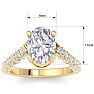 4 Carat Oval Shape Lab Grown Diamond Curved Engagement Ring In 14K Yellow Gold Image-5