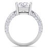 4 Carat Princess Cut Lab Grown Diamond Curved Engagement Ring In 14K White Gold Image-3