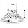4 Carat Princess Cut Lab Grown Diamond Curved Engagement Ring In 14K White Gold Image-5