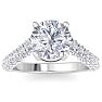 4 Carat Round Lab Grown Diamond Curved Engagement Ring In 14K White Gold Image-1