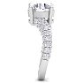 4 Carat Round Lab Grown Diamond Curved Engagement Ring In 14K White Gold Image-4