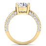 4 Carat Round Lab Grown Diamond Curved Engagement Ring In 14K Yellow Gold Image-3