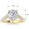 4 Carat Round Lab Grown Diamond Curved Engagement Ring In 14K Yellow Gold Image-5
