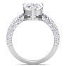 4 Carat Pear Shape Lab Grown Diamond Curved Engagement Ring In 14K White Gold Image-3