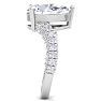 4 Carat Pear Shape Lab Grown Diamond Curved Engagement Ring In 14K White Gold Image-4