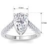 4 Carat Pear Shape Lab Grown Diamond Curved Engagement Ring In 14K White Gold Image-5