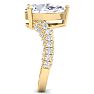 4 Carat Pear Shape Lab Grown Diamond Curved Engagement Ring In 14K Yellow Gold Image-4