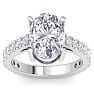 5 Carat Oval Shape Lab Grown Diamond Classic Engagement Ring In 14K White Gold Image-1