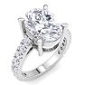 5 Carat Oval Shape Lab Grown Diamond Classic Engagement Ring In 14K White Gold Image-2