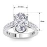 5 Carat Oval Shape Lab Grown Diamond Classic Engagement Ring In 14K White Gold Image-5