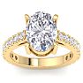 5 Carat Oval Shape Lab Grown Diamond Classic Engagement Ring In 14K Yellow Gold Image-1