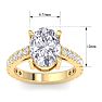 5 Carat Oval Shape Lab Grown Diamond Classic Engagement Ring In 14K Yellow Gold Image-5