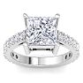 5 Carat Princess Cut Lab Grown Diamond Classic Engagement Ring In 14K White Gold Image-1