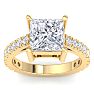 5 Carat Princess Cut Lab Grown Diamond Classic Engagement Ring In 14K Yellow Gold Image-1