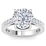 5 Carat Round Lab Grown Diamond Classic Engagement Ring In 14K White Gold Image-1