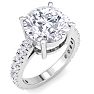 5 Carat Round Lab Grown Diamond Classic Engagement Ring In 14K White Gold Image-2
