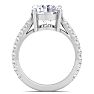 5 Carat Round Lab Grown Diamond Classic Engagement Ring In 14K White Gold Image-3