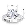 5 Carat Round Lab Grown Diamond Classic Engagement Ring In 14K White Gold Image-5