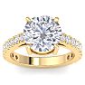 5 Carat Round Lab Grown Diamond Classic Engagement Ring In 14K Yellow Gold Image-1