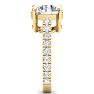 5 Carat Round Lab Grown Diamond Classic Engagement Ring In 14K Yellow Gold Image-4