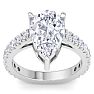 5 Carat Pear Shape Lab Grown Diamond Classic Engagement Ring In 14K White Gold Image-1