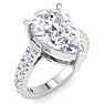5 Carat Pear Shape Lab Grown Diamond Classic Engagement Ring In 14K White Gold Image-2
