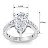 5 Carat Pear Shape Lab Grown Diamond Classic Engagement Ring In 14K White Gold Image-5