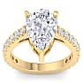 5 Carat Pear Shape Lab Grown Diamond Classic Engagement Ring In 14K Yellow Gold Image-1