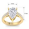 5 Carat Pear Shape Lab Grown Diamond Classic Engagement Ring In 14K Yellow Gold Image-5