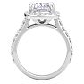 5 Carat Cushion Cut Lab Grown Diamond Halo Engagement Ring In 14K White Gold Image-3