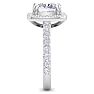 5 Carat Cushion Cut Lab Grown Diamond Halo Engagement Ring In 14K White Gold Image-4