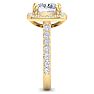 5 Carat Cushion Cut Lab Grown Diamond Halo Engagement Ring In 14K Yellow Gold Image-4