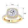 5 Carat Cushion Cut Lab Grown Diamond Halo Engagement Ring In 14K Yellow Gold Image-5