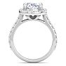 5 Carat Oval Shape Lab Grown Diamond Halo Engagement Ring In 14K White Gold Image-3