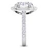 5 Carat Oval Shape Lab Grown Diamond Halo Engagement Ring In 14K White Gold Image-4