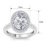 5 Carat Oval Shape Lab Grown Diamond Halo Engagement Ring In 14K White Gold Image-5