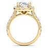 5 Carat Oval Shape Lab Grown Diamond Halo Engagement Ring In 14K Yellow Gold Image-3