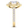 5 Carat Oval Shape Lab Grown Diamond Halo Engagement Ring In 14K Yellow Gold Image-4